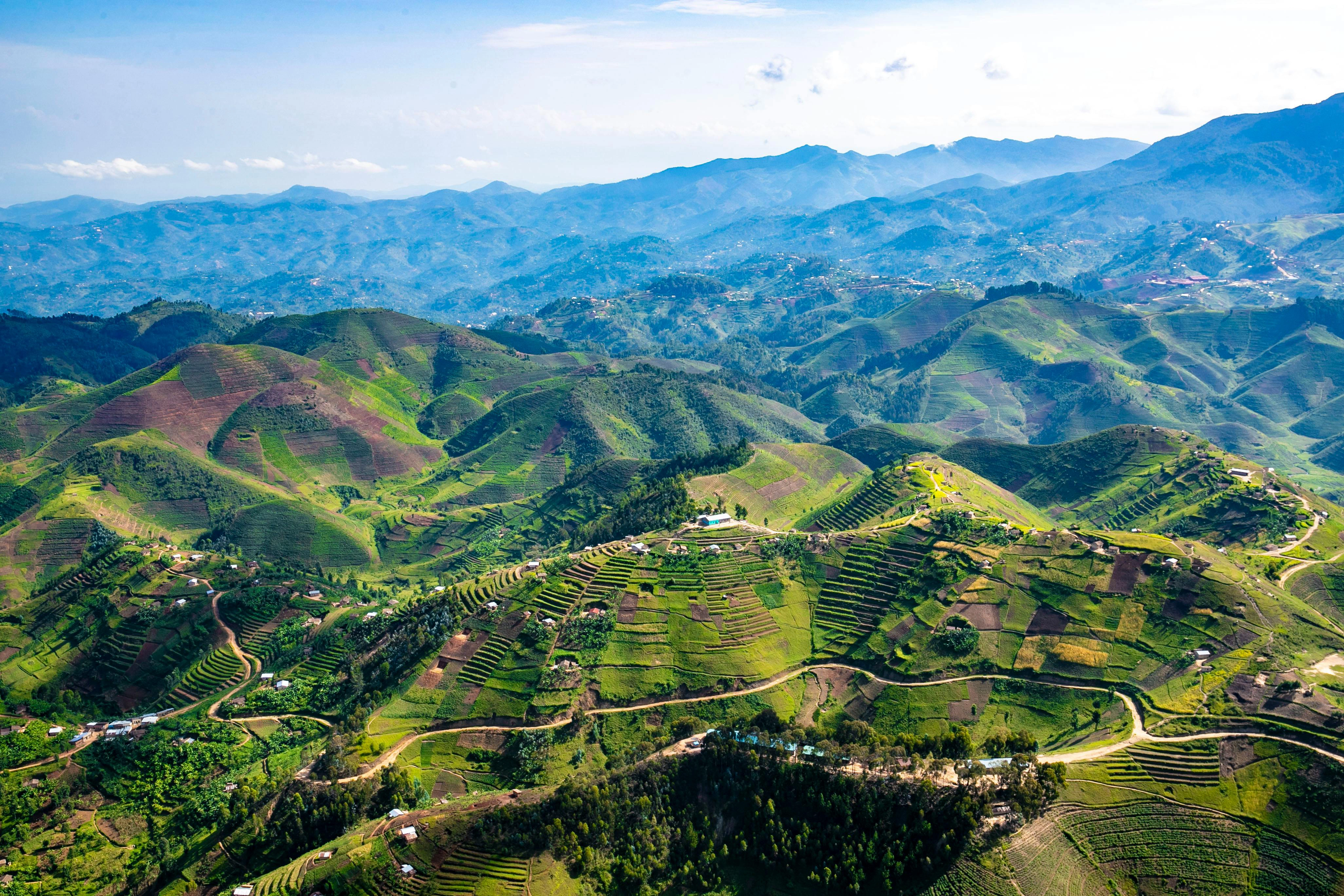 Berglandschaft in Ruanda - Hintergrund